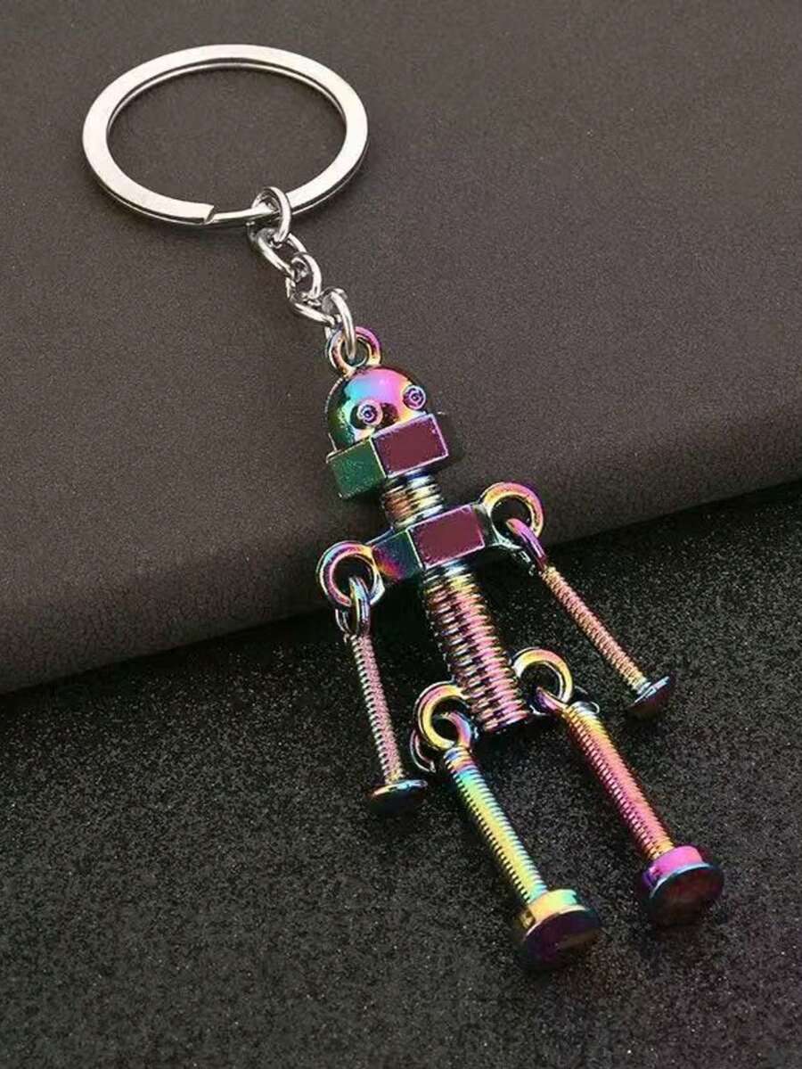 1 件锌合金人体骨骼形状创意休闲时尚钥匙扣万圣节背包装饰钥匙扣适用于包包汽车配件女士 - 柔和淡色 - 查看 1