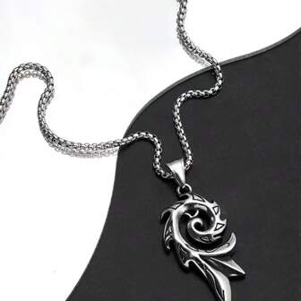 Nuevo collar de titanio con colgante de fénix y llama estilo retro europeo y americano, cadena de suéter personalizada de moda unisex