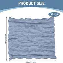12pcs Cheese Cloth Napkins, 19.69 X 19.69 Inches Dinner Napkins With Ruffle Decor, Suitable For Home, Wedding, Bridal Shower, Party, Christmas, Family Gathering, Picnic (Ash Blue) - Multicolor - View 4