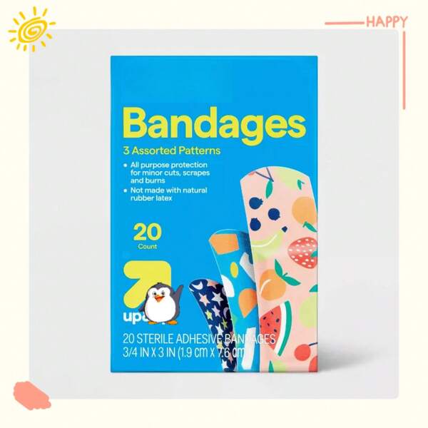Patterned Bandages Design 2 - Fruit/Shapes/Stars - 20ct For Emergency Kit Bag
