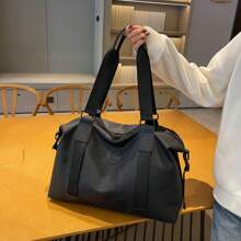 大容量纯色旅行袋，用于收纳防水简约男女旅行包，旅行必需品，度假行李袋，行李箱，旅行包，女士