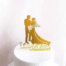 Mr And Mrs Cake Topper, Wedding Cake Topper Bride And Groom, Elegant Gold And Black Acrylic Topper For Wedding, Engagement Party, Valentine's Day, Anniversary, Valentine Gift, Valentine's Wedding, Valentine's Proposal