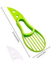 1pc Avocado Diced Corer, Kiwi Splitter, Avocado Dice Corer, 3-In-1 Avocado Slicing Tool,Vegetable Fruit Tools,Kitchen Items,Cutter,Food,Salad,Decor,Storage,Party,Birthday. - Green - View 3