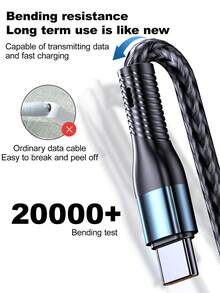 三合一尼龙编织 USB 充电线，通用快速充电 USB 转 Lightning/Type-C/Micro USB 连接线，1.2 米充电线兼容数据传输，但 2 米线长。兼容 15/16/17、Type-C 手机、安卓手机。兼容三星、小米、Vivo，通用数据线 - 彩色 - 查看 7