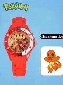 pokemon Relógio Infantil Novo Pokémon, Relógio de Pulso Cartoon, Relógio Eletrônico Pikachu, Relógio de Quartzo, Relógio Fofo e da Moda, Presente para Crianças, Relógio Estampado com Desenho de Pokémon para Estudantes. A Posição do Mostrador é Instalada Aleatoriamente.