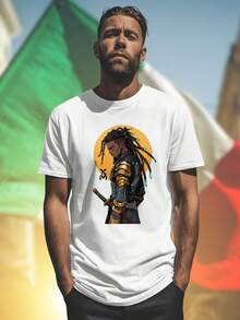 T shirt uomo Cyberpunk Warrior Samurai Dreadlocks Moon Katana Armor moda streetwear casual alta qualità regalo  offerta speciale novità must have