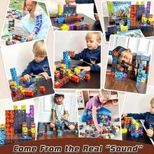 50/100/150pcs Magnetic Building Tiles Set - STEM Sensory Cubes, Construction Toy For Boys Girls Ages 3+, Building Blocks World, STEM Constructive Play Sensory Gift, Birthday Present - Multicolor - View 3