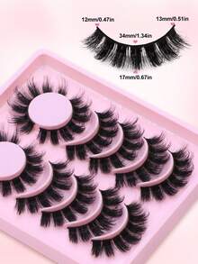 6 对假睫毛 漫画睫毛 猫眼睫毛 仿貂睫毛 狐狸眼睫毛 自然浓密睫毛 角色扮演旅行必备 化妆工具 假睫毛、睫毛、睫毛、假睫毛 - 黑色 - 查看 5