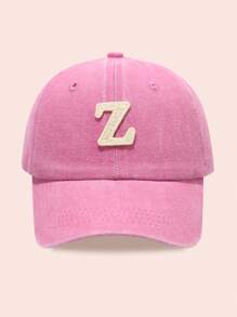 1 件男女字母印花水洗棒球帽，适合户外活动和日常佩戴的太阳帽，防晒 - 粉色 - 查看 23