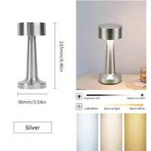 1 قطعة مصباح مكتب لاسلكي قابل للشحن، قابل للتعتيم ب- 3 ألوان، بتشطيب من النحاس المصقول، مناسب لغرفة النوم والمعيشة والمكتب والسكن الجامعي والبار والحفلات والمطاعم، إضاءة LED، إضاءة ليلية، غطاء مصباح، إضاءة - متعدد الألوان - مشاهدة 11