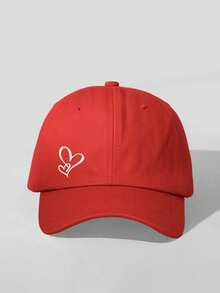 1 Pc Adjustable Printed Double Heart Baseball Cap, Outdoor Sun Ion Casual Hat, Suitable For Spring, Autumn, Travel, Beach, Y2K Style For Boys And Girls - Baseball Cap - View 22