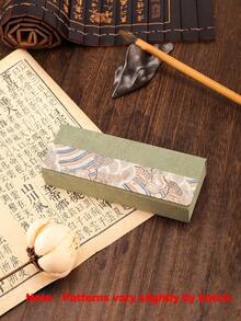 1pc Vintage Classical Style Leather Glasses Case With Retro Pattern Portable Hard Shell Eyewear Protection For Men Women Stylish Gift - Multicolor - View 9