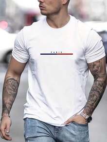 Men's Paris T-Shirt 100% Cotton Size S To Plus G3 - 嬰兒綠 - 查看 3