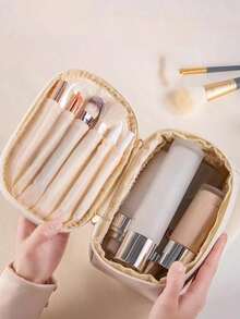 PU Leather Portable Cosmetic Bag, Multi-Function Travel Storage Bag, Lightweight Toiletries Cosmetic Bag, Cosmetic Storage Bag, Handheld Cosmetic Storage Bag, Cruise Essentials, Dormitory Essentials, Valentine's Day Gifts, Wedding Bridesmaid Gifts, Birthday Gifts, Friends And Teacher Gifts, Mom Gifts, Christmas Gifts, Halloween Gifts, Makeup Bag, Vanity, Makeup Bags, Small Makeup Bag, Cosmetic Bag, Christmas Gifts, Pouch, Clutch / Small Handbag, Makeup Organizer, Pouch, Brush Holder, Mini Pouch, Large Capacity Pouch,Gifts For Women,Christmas Gifts,Gift Ideas For Women - Multicolor - View 7