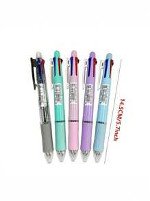 1 Stück 5-in-1 Buntstift: 4 Farbstifte + 1 Druckbleistift mit Radiergummi - Büro- und Schreibwaren, inklusive nachfüllbarer schwarzer, roter, blauer, grüner Tintenpatronen und feiner Spitze, geeignet für Büro, Schreiben, Markieren, Zeichnen