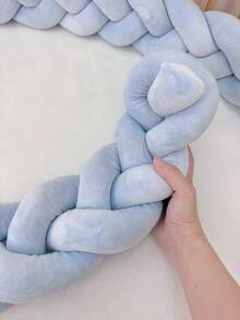1pc 3-Strand Braided Baby Crib Bumper, Newborn Anti-Collision Soft Pad Nursery Room Decor, Crib Braided Guardrail Cushion, Soft & Thick Collision Pad Decorative Strip, Suitable For Cradle, Changing Table, Stroller, Crib Set