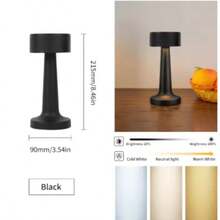 1 قطعة مصباح مكتب لاسلكي قابل للشحن، قابل للتعتيم ب- 3 ألوان، بتشطيب من النحاس المصقول، مناسب لغرفة النوم والمعيشة والمكتب والسكن الجامعي والبار والحفلات والمطاعم، إضاءة LED، إضاءة ليلية، غطاء مصباح، إضاءة - متعدد الألوان - مشاهدة 12