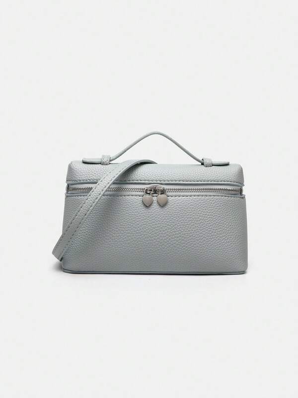 1pc Solid Color Lychee Grain PU Square Shoulder Bag, Small Women Handbag Suitable For Ladies Daily Fashion Match & Outing