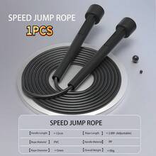 1 cuerda de saltar ajustable, cuerda de saltar rápida para hombres y mujeres, cuerda de saltar de PVC para fitness, cuerda de saltar para ejercicio, cuerda de saltar antideslizante de PVC de velocidad. - aleatorio - Ver 5