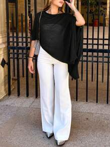 Fashionable & Elegant Loose Knitted Cardigan Shawl, Women, Oversized Fit, Lightweight, Very Chic, Suitable For Spring/Summer Casual, Leisure, Travel, Beach, Versatile Styles