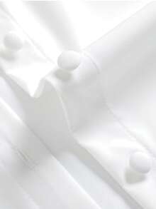 2025 New White Chiffon Short Sleeve Blouse, Workwear Acetate Satin Collar Professional Office Tops, Summer Fashion - trắng - Xem 6