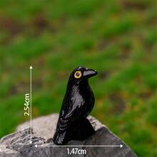 4 Stücke Halloween Schwarz schiefer Krähe Harz Dekorationen, DIY niedliche Tier Miniaturen für Schreibtisch, Auto, Heimdekoration