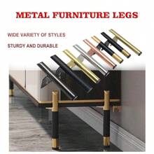 4 Pcs Of New Furniture Legs, Metal Furniture Support Legs, New Bathroom Cabinet Legs, Metal Luxury Gold And Black Furniture Legs, Cabinet Legs, Replaceable Coffee Table Legs, Cabinet Support Legs, Heavy-Duty Furniture Support Legs. Round Shape Suitable For Tables, Sofas, Coffee Tables, Bookshelves, And Coffee Tables.