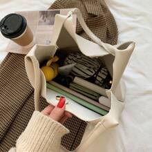 Women Tote Bags - 米白色單肩托特包 - 查看 5
