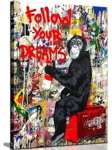 Lienzo Decorativo de Pared, Diseño de Animales para Sala de Estar, Oficina, Decoración del Hogar, Enmarcado y Listo para Colgar, Decoración de Dormitorio Masculino - overol Doodle - Ver 11