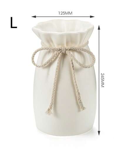 1pc Bohemian ative Vase, Cylindrical Plastic Vase Burlap Bow, Moderne Aesthetic Room St. Patrick's Day Easter, Home Centerpiece, Wedding ation (Plastic Material, Exterior Can Be Cleaned) Flower Glass view 4