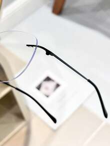 No Frame New Intelligent Photosensitive Auto Color Changing Non-Prescription Glasses Super Light Tungsten Steel Material Korean Small Frame Glasses, No Makeup Look