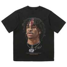 2025 New Fashion Brand Y2K Popular Summer Trendss Youth American Street Hip-Hop Basketball T-Shirt For Both Women Fashion Brand - 黑色 - 查看 1