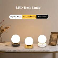 1 件三色可调光台灯，可充电学习台灯，露营台灯便携式 LED 夜灯，适用于学习阅读卧室和宿舍