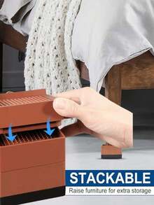 家具升降器，床/沙发/书桌/桌子/椅子腿/冰箱升降至 1.5 英寸，方形可调节升降块，用于延长器，重型支撑高达 1300 磅，3 英寸棕色方形，圣诞装饰，房间装饰，圣诞节，家居圣诞装饰，新年 - 彩色 - 查看 8