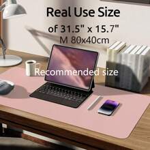 Fates Advanced Napa Texture PU Leather Light Desk Pad Protector, Double Sided Use,Office Desk Mat, Large Mouse Pad, Non-Slip PU Leather Desk Blotter, Laptop Desk Pad, Waterproof Desk Writing Pad For Office And Home(Thickness 1mm)