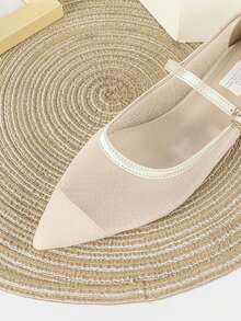 1 Pair New Summer Fashion Pointed Toe High Heel Shoes, Comfortable Casual Outdoor Flats For Teenage Girls & Students, Plus Size Pointed Toe Leather Shoes, Suitable For Wedding