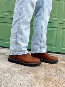 BOTA ROPPER DE TRABAJO PARA HOMBRE MARCA BDP Al aire libre Piel Bovina BOTA ROPER TRABAJO Exterior 2025 - TAN - Ver 2