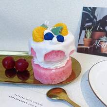甜美的 Ins 风格香薰蜡烛，天然大豆蜡手工生日蜡烛，带有逼真的滚边和水果装饰，持久甜美的香味，适合生日派对、婚礼甜点桌、情人节礼物、圣诞节家居装饰、少女氛围 - 彩色 - 查看 21