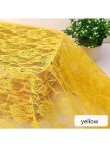 Lace Fabric In Multiple Sizes & Colors: 59inch*39.37inch /150cm*100cm /150cm*200cm /150cm*300cm /150cm*500cm Floral Rose Knitted Lace Fabric, Non-Stretch, Black, White, Beige, Sky Blue, Burgundy, Pink, Purple, For DIY Clothing, Wedding Dress, Sewing, Home Curtain, Door Curtain, Wedding Decor, Party Decor, Sports Festival Headpiece, Ribbon Decorations