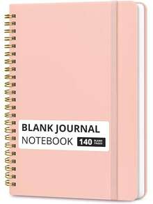 140 页圆点螺旋笔记本，适合男士和女士，圆点网格日记本，用于日记、笔记、写作，A5（6 英寸 X 8 英寸）