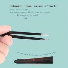 2 Pieces Of Stainless Steel Eyebrow Tweezers - Professional Makeup Tools For Home And Beauty Salons - Precise Hair Removal And Plastic Surgery - Random - View 2