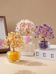 2026新款小黄水晶树摆件，圣诞餐桌装饰礼品，家居装饰，厨房装饰，房间装饰，派对装饰，装饰工艺品，桌面摆件，餐桌中心装饰品，派对回礼装饰，闺蜜生日礼物，派对回礼，情人节礼物