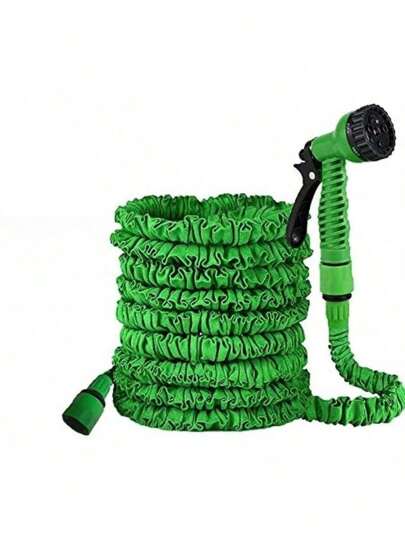 Set di tubi da giardino espandibili da 25/50/75 ft con ugello a 7 funzioni - tubo dell'acqua resistente con ugello per irrigazione del giardino, uso all'aperto e lavaggio auto con idropistola ad alta pressione - senza necessità di alimentazione