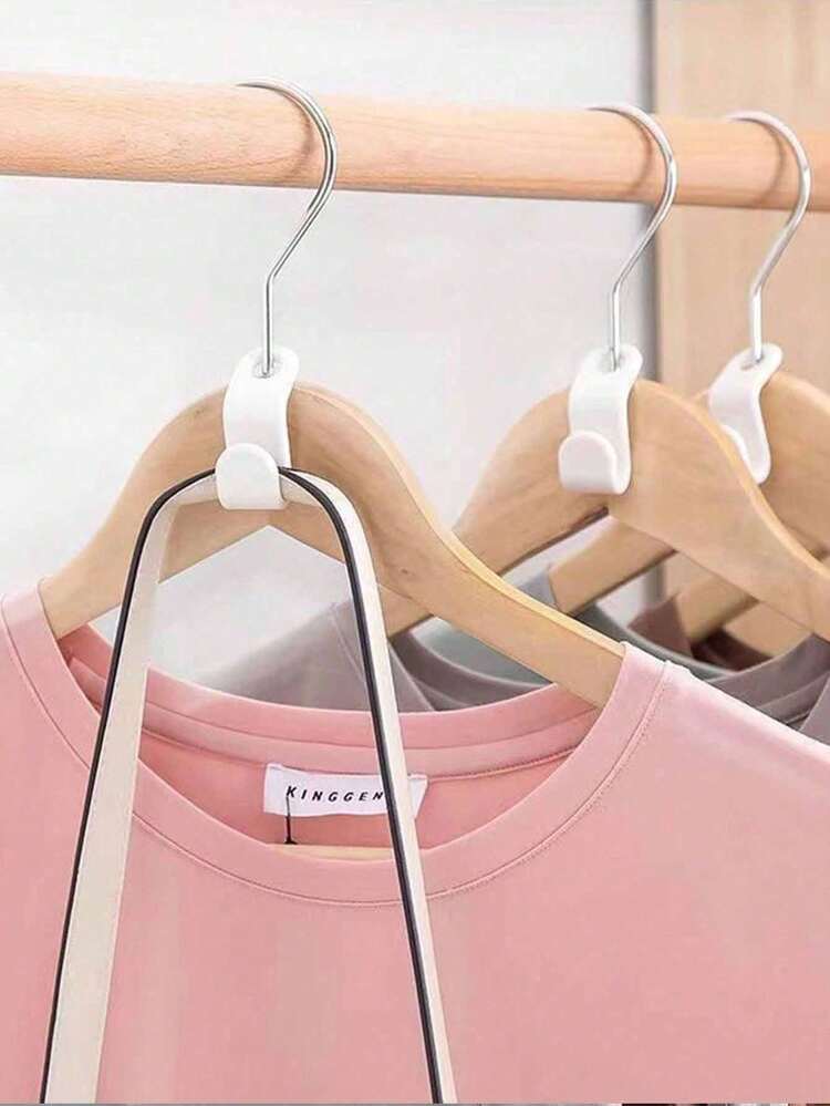10/20/30/50/100pcs Hanger Connector Hooks Made Of High-Quality Metal Material, Surface Treated With Anti-Rust Coating To Ensure Long-Term Durability. The Clever Hook Design Allows For Easy Multi-Layer Stacking, Conveniently Hanging Different Types Of Clothing Such As Shirts, Sweaters, And Pants, Effectively Saving Closet Space. - Multicolor - View 3