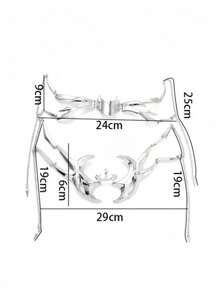 1 Set European & American Fashionable Cyberpunk Metal Face Mask, Unique Design Asymmetric Fluid Mechanical Earrings & Adjustable Lip Ring
