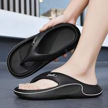 2025新款男士拖鞋夏季户外防滑耐磨厚底人字拖男沙滩凉鞋EVA凉鞋 - 黑色 - 查看 6