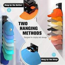 1/2pcs Heavy Duty 10-Tier Baseball Cap Organizer Rack, Sturdy Hanging Storage Holder For Hats, Suitable For Door, Cabinet, Wall And Entryway, Practical Home Storage Accessory - Multicolor - View 13