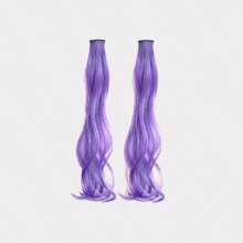 2pcs/Set Children Colorful Hair Extension Clips, Curly Wave Hair Clip For Kids Cosplay, Party, Holiday And Daily Wear, Fashion Gift For Girls