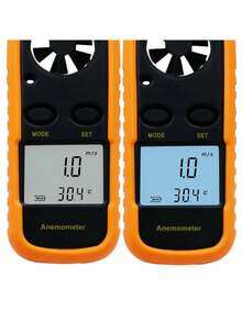 Anemômetro Digital Portátil 0-30m/s – Medidor de Velocidade do Vento e Temperatura Com Visor LCD Retroiluminado / Para Climatologia/ Náutica/ Drones e Esportes ao Ar Livre (-10°C a 45°C) - Amarelo - Visão 5