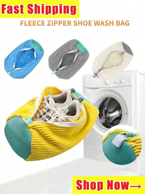 Shoe Wash Bag For Washing Machine Washing Shoes Anti-Distortion Wash Bag Lazy Magic Machine Shoe Wash Bag, Lazy Shoe Wash Bag Cylindrical Washing Machine Polyester And Cotton Laundry Bag Shoe Protector Anti-Distortion Wash Bag.